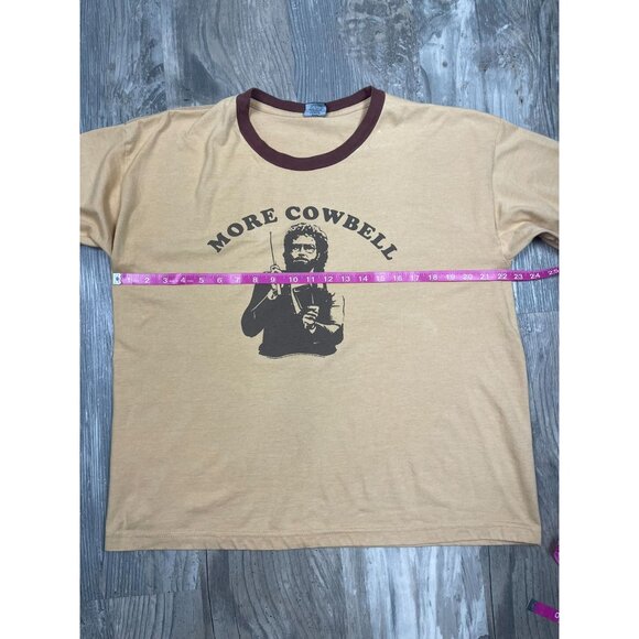 Vintage SNL Saturday Night Live More Cowbell T-Shirt Large Ringer Tee Brown - Picture 5 of 7